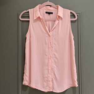 Banana Republic Pink, Sleeveless, Collared Top, Size S